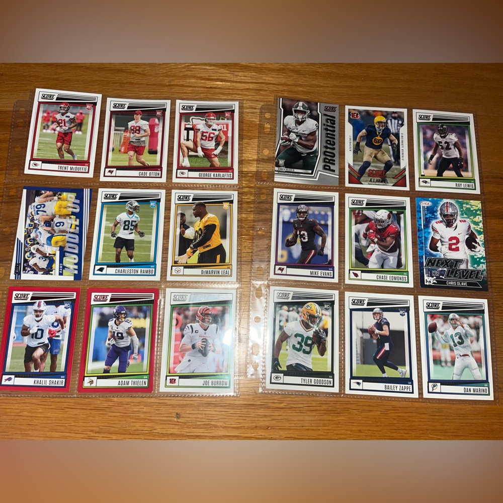 New 2015-2022 Score Football 117 Trading Cards in Sleeves